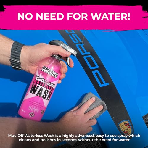 Muc-Off High Performance Waterless Bike Wash 750ml (Pack of 2) | Spray & Wipe Bike Cleaner | No Water Needed | Safe on Carbon Fibre | Cleans & Polishes with a Streak-Free Finish - size: 50.72 Fl Oz (Pack of 2)