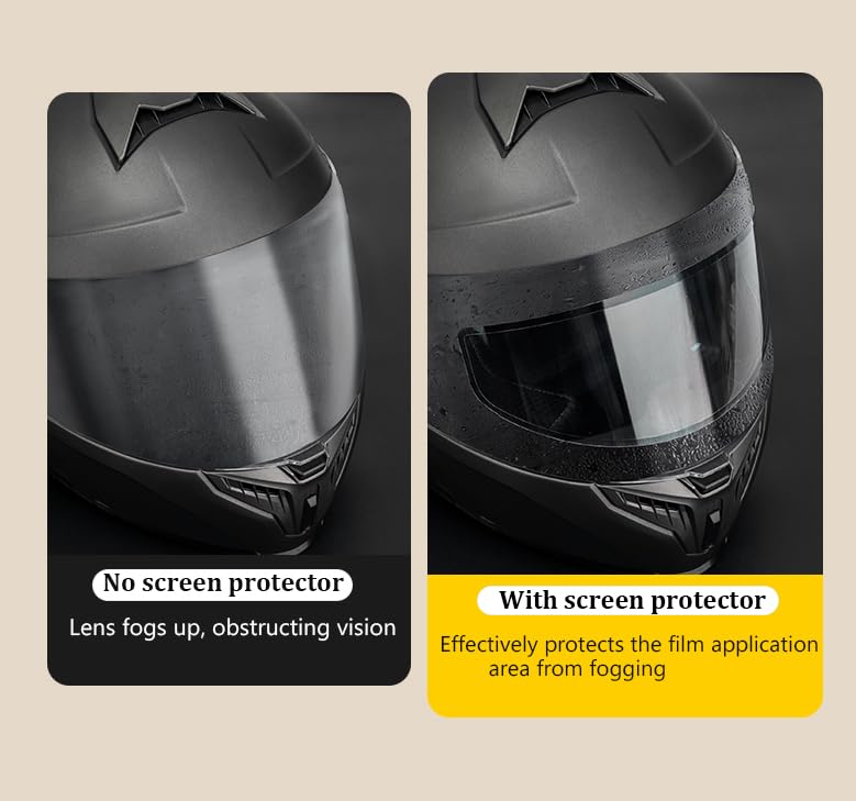 4 PCS Large Anti-Fog Film & Rainproof Film for Motorcycle Helmet Visor for Simpson Outlaw Bandit Carbon Speed Bandit Carbon, Ultra HD Helmet Shield Films, Clear Anti Fog Patch, Anti-Steaming