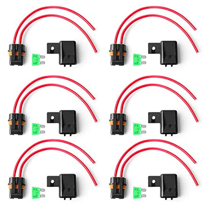 Newdeli Waterproof Inline Fuse Holder 12V with Cover 6 Pack - Automotive/Marine/Vehicle Weatherproof ATO/ATC Blade Fuse Holder 12AWG 30A Protecting Circuits and Electrical Equipment - size: 6 Pack 12AWG Fuse Holder