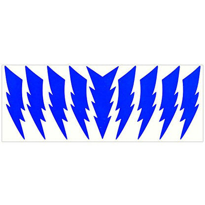 LiteMark Reflective Lightning Bolt Sticker, Bike, Helmet, Blue, 4 Inch - Pack of 9 Pcs - color: Blue