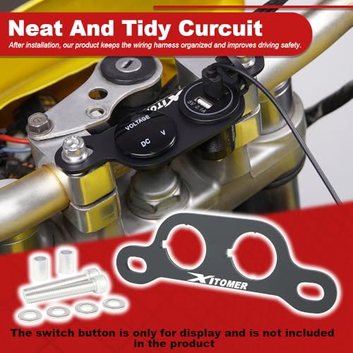 xitomer Motorcycle Auxiliary Dash Shelves Universal Motorcycle Dash Panel for M8 Handlebar Clamp Screws 108.6mm-123.1mm Handlebar Clamp Acrews Distance