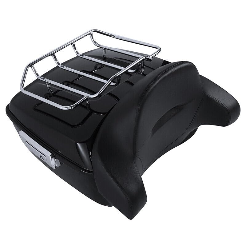 TCMT King Motorcycle Trunk Box Backrest Luggage Rack Fit For Harley 2014-2025 Touring CVO Road King Road Glide Street Glide Electra Glide Pack - color: Style B
