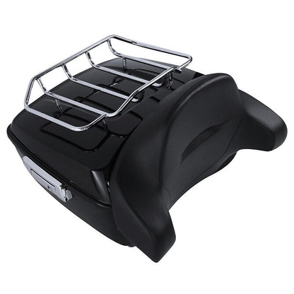 TCMT King Motorcycle Trunk Box Backrest Luggage Rack Fit For Harley 2014-2025 Touring CVO Road King Road Glide Street Glide Electra Glide Pack - color: Style B