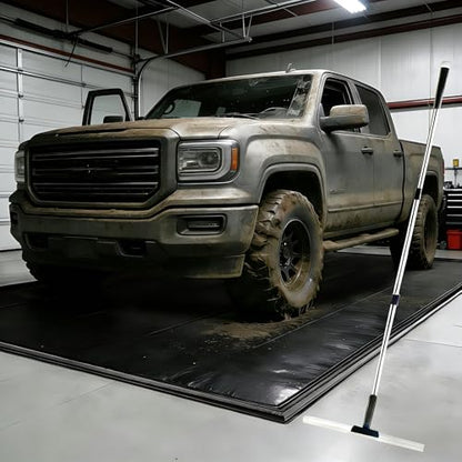MIALUTY® Garage Floor Mat,(8'6" x 20'),Heavy Duty PVC Under Car Containment Mat with Raised Edge Waterproof Oil-Proof Non-Slip Against Snow Rain Mud All-Weather Easy to Clean - size: 8'6" x 20'