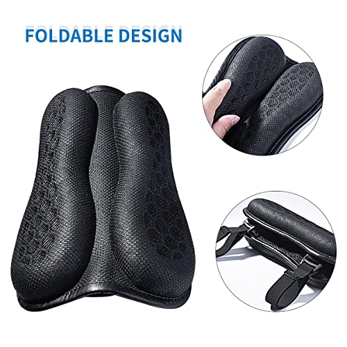Foldable Motorcycle Seat Cushion,High Elasticity Gel 3D Honeycomb Comfortable Breathable Shock Absorption for Long Ride Seat Cover