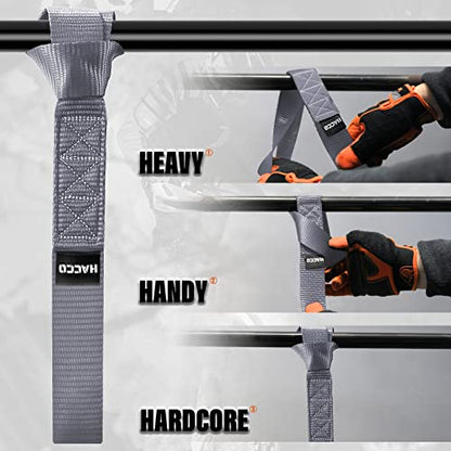 Haccoplanet 8PK Soft Loop Motorcycle Tie-Down Straps, 1.6 x 17inch 12000LB Break Strength, Heavy Duty Tie Down Loops for Securing ATV, UTV, Dirt Bike, Lawn & Garden Equipment (Grey) - color: Grey