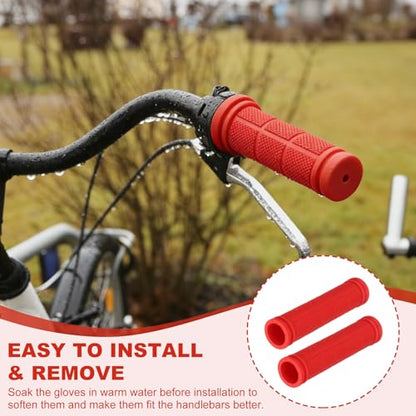 2 Pair Soft Rubber Handlebar Grips, Bicycle Handlebar Grips Bike Handle Bar Wrap Non-Slip 4.5 Inch - Fitting for Mountain Bikes/Road Bicycles/Scooter - color: Black/White