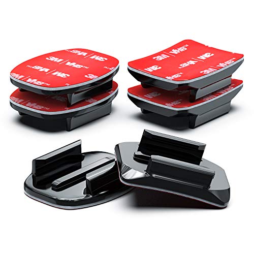 Helmet Adhesive Sticky Mounts Curved Attachment Flat 3M Mount Compatible with GoPro Hero 13 12 11 10 Max 9 8 7 6 5 4 Session DJI Osmo Action Cameras (6 Packs) - color: 6 Packs