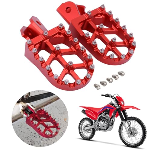 AnXin Dirt Bike Foot Pegs Motorcycle Footpegs Foot Pedals Rests CNC for CRF250F 19-24 XR150L 15-24 CRF150F CRF230F 03-19 Hawk 250 Dirt Pit Bike Red - color: Red, size: CRF150F/230F/250F/XR150L