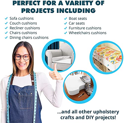 Foamma 1" x 24" x 72" High Density Upholstery Foam Cushion,Seat Replacement, Upholstery Sheet, Foam Padding Made in USA, 6 Pack - color: High Density, size: 1" x 24" x 72", style: 6 Pack