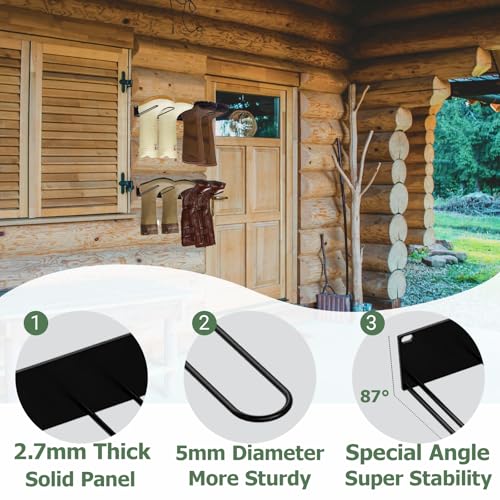 4 Pair Boot Rack Organizer Tall Boots for Wall Mounted - Wader Hangers for Drying Fishing Rain Hiking Tall Cowboy Boots - Boot Hanger Holder for Indoor Outdoor Entryway Garage Mudroom Closet