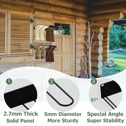 4 Pair Boot Rack Organizer Tall Boots for Wall Mounted - Wader Hangers for Drying Fishing Rain Hiking Tall Cowboy Boots - Boot Hanger Holder for Indoor Outdoor Entryway Garage Mudroom Closet