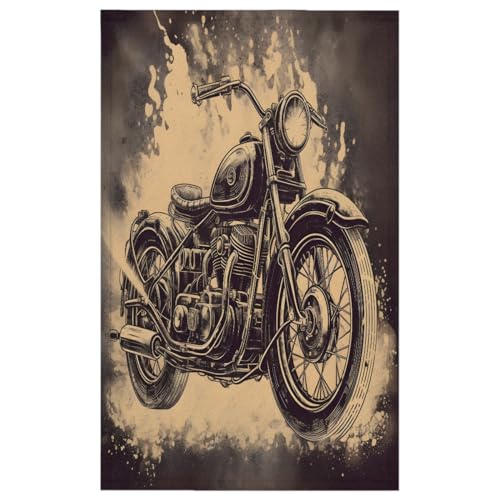 Vintage Motorcycle Kitchen Towels Set of 2 Absorbent Drying Dish Towels Tea Towels Bar Towels Decoration Hand Towels for Home Bathroom Restaurants Cleaning - color: Tan