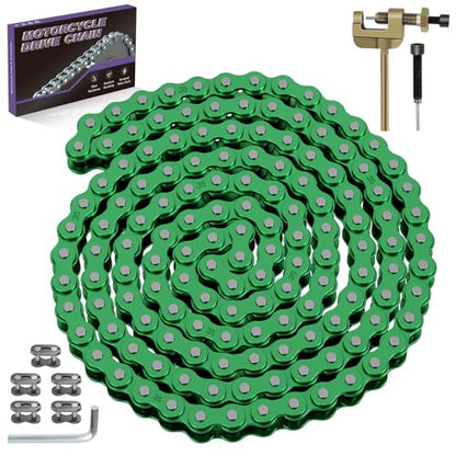 35 Chain Mini Bike with Chain Breaker Compatible with Coleman CT100U CC100X Baja Doodlebug DB30 Motovox MBX10 MBX11 Predator 97cc 100cc Mega Moto 80cc 105cc Minibike Go Kart Powersports Parts - color: Green