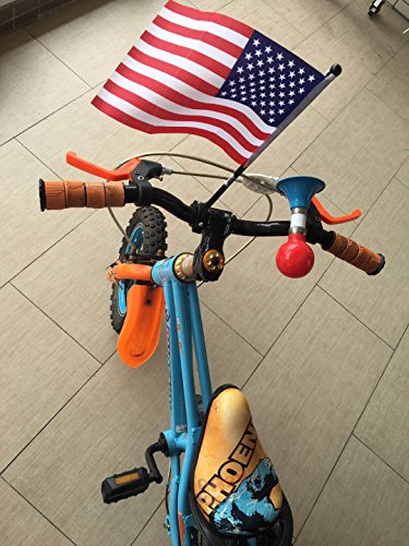 Kids Bike Cycling Handlebar Safety Flag Pole Polyester Full Color Tear-Resistant Waterproof Flag American Flag July 4 Independence Day Bike and Tike Parade Red White Blue Flag - color: American Flag