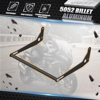 NICECNC Aluminum GPS Smartphone Mount GPS Device Stand Compatible with BMW R1250GS Adventure 2018-2024, R1200GS Adventure 2013-2018, R1250GS 2018-2023, Q235 Steel, CNC-machined, Black, See Fitment