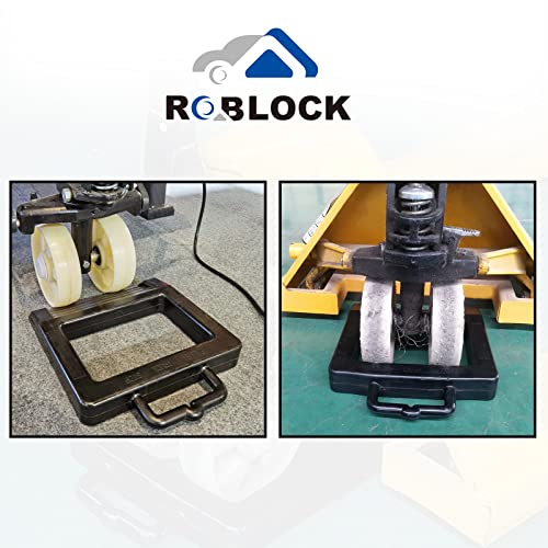 ROBLOCK Rubber Pallet Jack Chock Heavy Duty Wheel Chock, Pallet Jack Stopper for Truck 14.2" Length x 11.2" Width x 2" Height (1 Pack, Black) - color: Black(1 Pack)