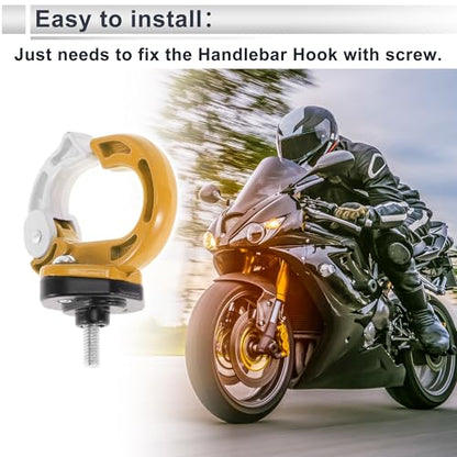 Universal Motorcycle Hanging Hook Round Shape Motorcycle Helmet Luggage Bag Holder Hanger for Scooters Bicycles Yellowish White 1 Pc 75mm - color: Yellow