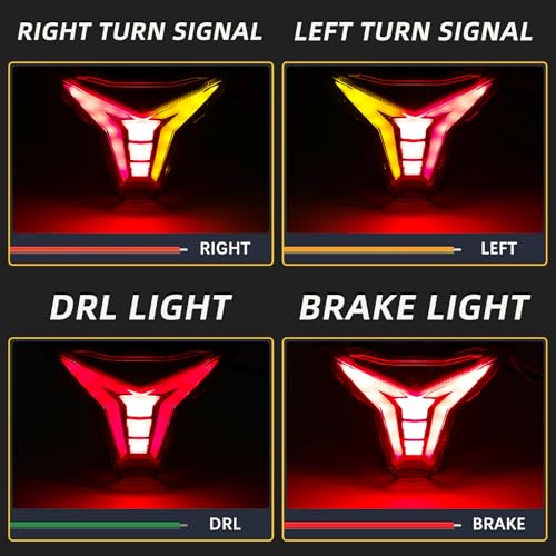 JMTBNO motorcycle LED Tail Light Brake Lights with LED Turn Signals Integrated Compatible with 2019-2023 KAWASAKI Ninja ZX-6R ZX-10R - color: Smoke-Ninja