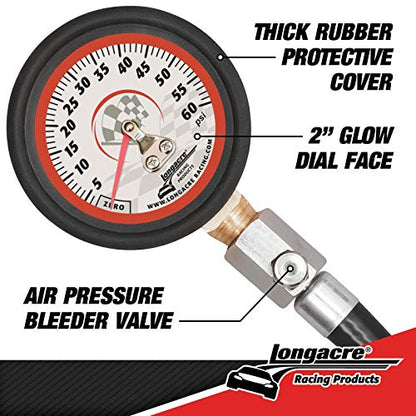 Longacre 52-52004 0-60 PSI Tire Pressure Gauge, 2 Inch