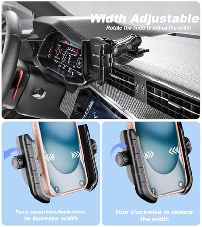 LOKTENWO Anti Vibration Phone Mount, 1s Lock & Release Phone Holder with Shock Dampener, Camera Friendly Aluminum AMPS Square Base Medium Arm for Car Motorcycle UTV Truck Boat, Fits 5.4"-7.2" Phones