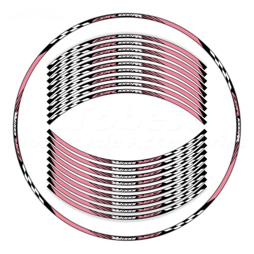 CBR 17 inch Wheel Rim Stickers Decals Tape Compatible with CBR1000RR 2004-2025 Motorcycle Reflective Rim Tapes Sticker Stripe(Pink) - color: Pink