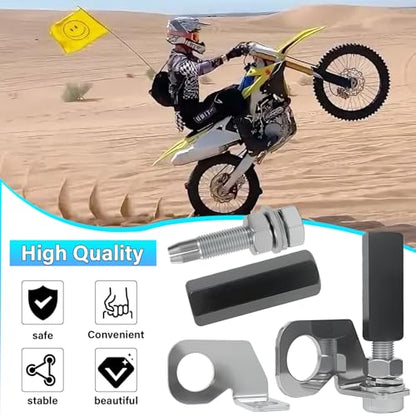 Dirt Bike Flag Mount & 22.5mm Rear Axle Mounting Holder-2 Pack | Black, Includes Quick Release Flag Pole Holder 1/4" Whip Pole, Bracket,Universal for Motocross, UTV, ATV, Motorcycle, Boat - color: Black