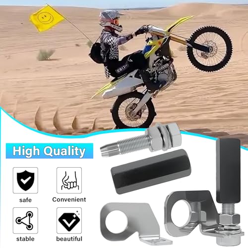 Dirt Bike Flag Mount & 22.5mm Rear Axle Mounting Holder-2 Pack | Black, Includes Quick Release Flag Pole Holder 1/4" Whip Pole, Bracket,Universal for Motocross, UTV, ATV, Motorcycle, Boat - color: Black