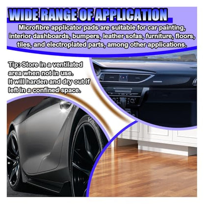 Car Wax Applicator Pads, 3.93 Inch Soft Buffing & Detailing Foam Pads, Round Sponge Fine Polishing Pad, Auto Cleaning Tool for Applying Waxes, Polishes & Dressings (12PCS) - size: 12PCS