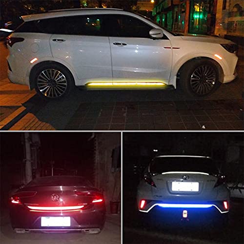 5pcs/Set Diamond Grade Reflective Stickers High Intensity Night Visibility Safety Warning Sign Reflective Tape Stickers for Cars Trucks Helmets Motorcycle Bumper Sticker 35.83x1.57in - color: Watermelon Red