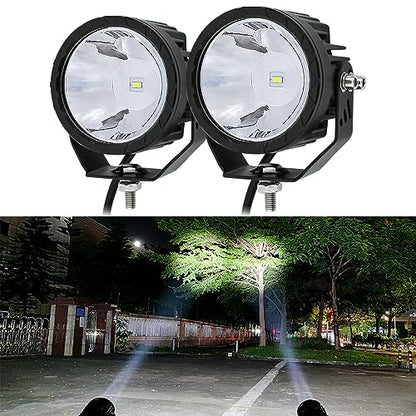 STDYSUN Round LED Offroad Driving Fog Lights Pod Lights 2Pcs 3.5Inch Spot Beam Motorcycle Fog Lights Work Auxiliary Lights Ditch Bumper Lights Bicycle lights fit for Bicycle Truck ATV UTV Motorcycle - size: Round White Spot