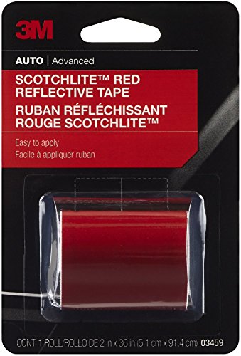 3M Scotchlite Red Reflective Tape, 03459, 2 in x 36 in, 1 Roll - color: Red