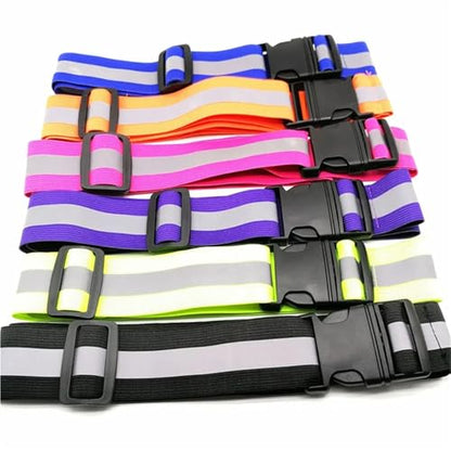 Reflective Bands 8pcs 4x120cm Reflective Elastic Belt Jogging Reflective Strap Adjustable Nighttime Safety Construction Work Gear Trekking Camping for Cycling Running - color: Royal Blue