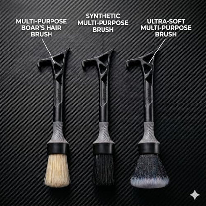 Detailing Brush Set 3 in 1 Patent Pending in House Design from Proper. Detail Automotive Interior or Exterior, get Professional Results with Proper Detail Brushes Car Detailing - 3 Pack - color: 3 Pack - Multi
