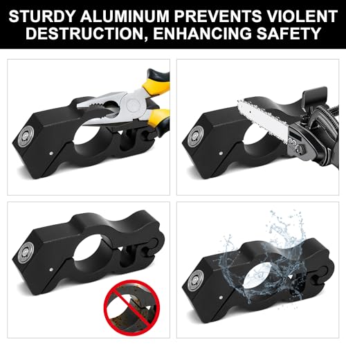 Heavy Duty Anti Theft Helmet, Brake and Handlebar, Universal for Motorcycles, ATVs, Dirt Bikes, Mopeds, Scooters | Dirt Bike, Moped, Scooter, ATV Accessories - color: Black