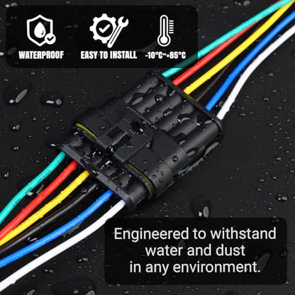 TMH 10Pcs 6 Pin Electrical Connector Male and Female, 10cm. 22 AWG Waterproof Wire Connectors 6 Way with Heat Shrink Tubing for Car Truck Boat Wire Connection (5 Set) - size: 6 Pin - 5 Sets