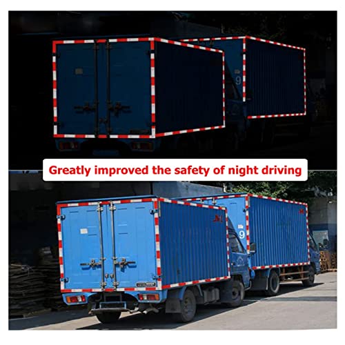 Reflective Tape, 2" × 12" × 20/30 Pack Red/White Self-Adhesive Outdoor Waterproof Safety Caution Warning Reflective Tape Trailer Reflector for Cars, Trucks, Trailers, Boats, Road Signs (20)