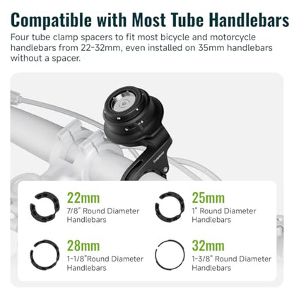 Quick Launch Magnetic Motorcycle Phone Mount QB01&QU01 | Universal Interface, Anti-Vibration Handlebar Bracket, Secure Lock, 360° Blind Installation - style: QB0U1