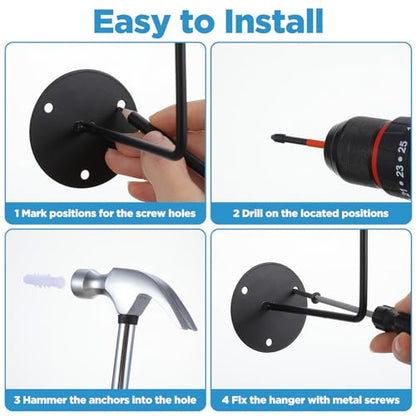 6PCS Helmet Hanger,Metal Motorcycle Helmet Holder Wall Mount Helmets Rack Multifunctional Ball Rack and Hat Hooks for Jacket Coats Basketball Volleyball Football Motorcycle Mask Bike Racks