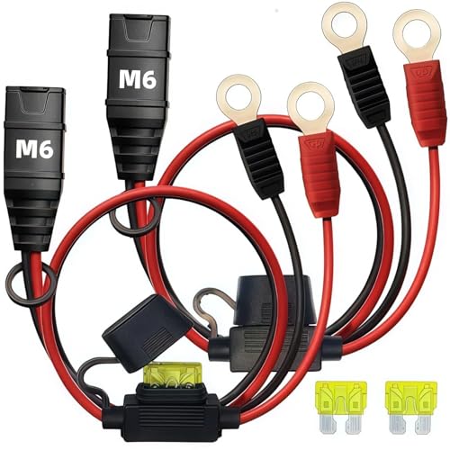 (2-Pack) GC002 X-Connect Compatible with NOCO Battery Charger Accessories, M6 (1/4in) XL Eyelet Terminal, Smart Batteries Trickle Charger Cable - size: 2PK-GC002(M6)