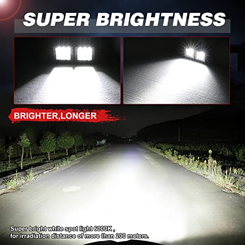 2 Inch Pod Lights 2PCS 54W Motorcycle Driving Fog Light Spot LED Work Light Bar Square LED Cubes Light Pods Reverse Lights for Offroad Jeep F150 Silverado Trucks UTV ATV Dirtbike Boats - color: White
