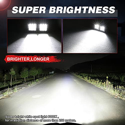 2 Inch Pod Lights 2PCS 54W Motorcycle Driving Fog Light Spot LED Work Light Bar Square LED Cubes Light Pods Reverse Lights for Offroad Jeep F150 Silverado Trucks UTV ATV Dirtbike Boats - color: White