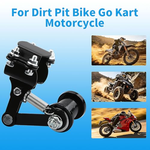 Universal Motorcycle Chain Adjuster Tensioner with Noise Reduction Roller for Dirt Bikes and Go-Karts