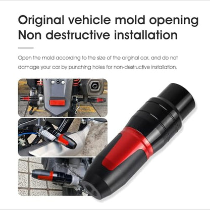 1 Pcs Universal Motorcycle Exhaust Pipe Protection Anti Falling Bar Frame Sliders(Red) multistrada cb300r cbr500r zx6r zx14r Ninja 500 rsv4 rc51 - color: Red, size: Exhaust Pipe Anti Falling Bar