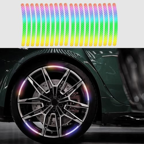 20PCS Reflective Decorative Stripe Stickers, Night Safety Warning Stickers, Universal for Motorcycles (Colorful) - color: Colorful