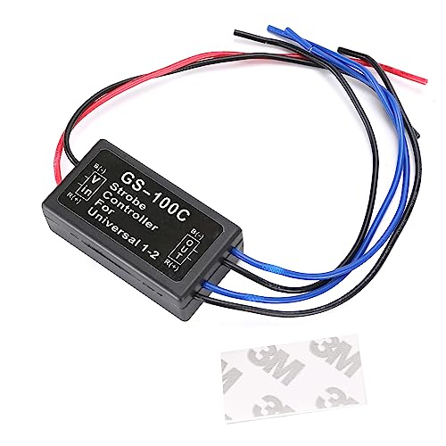 Brake Flash Strobe Controller Module for Motorcycles, Cars, Trucks - Auto LED Flasher for Tail Stop Lights GS-100C 12-24V (Pack of 1) - color: GS-100C, size: 1PCS