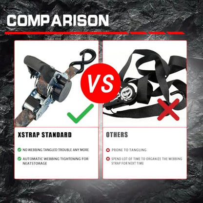 2-Pack Retractable Ratchet Tie Down Straps, 1" x 10ft with Soft Loops & S-Hooks, 1500lbs Break Strength Self-Retracting Cargo Straps for Truck, Trailer, Motorcycle, ATV, Kayak (Camouflage) - size: 2PK- 1500lbs-Camouflage