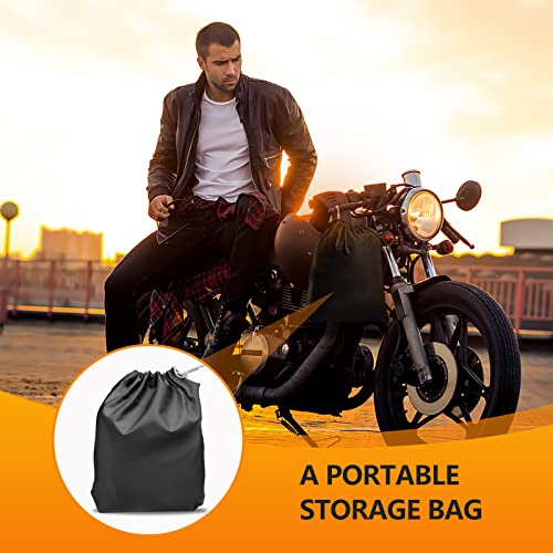 Universal Motorcycle Cover Waterproof Outdoor Storage All Weather Rain Snow Sun Winter All Season Durable with Lockholes & Night Reflective Black Oxford 108" Extra Large Heavy Duty Protection - size: 108" Length