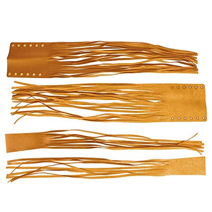 Qiilu Universal Hand Grips Tassel Fringe Wrap Cover Motorcycle Brake Clutch Lever Streamer 7/8in 1in Fit for (Khaki) - color: Khaki