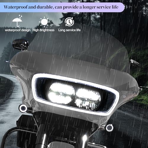 Motorcycle LED Headlight Fairing Vent Turn Signal Light Accent Lamp Indicator Side Lights Compatible With Harley Road Glide FLTRX Special FLTRXS CVO Ultra FLTRX 2015-2024 Harley Accessories
